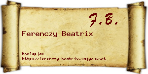 Ferenczy Beatrix névjegykártya