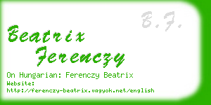 beatrix ferenczy business card